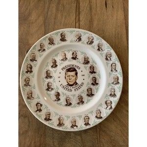 PRESIDENTS OF THE UNITED STATES Collector Plate - John F Kennedy 10" 1960s
